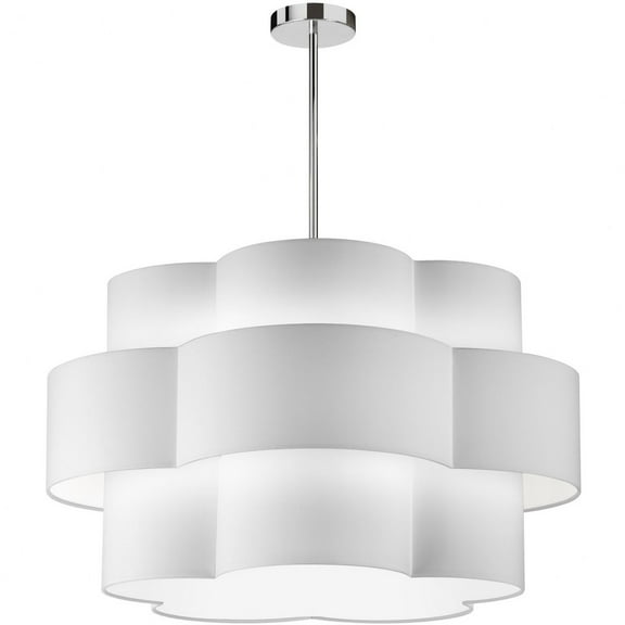 Dainolite 4LT Incandescent Chandelier, PC w/ White Shade