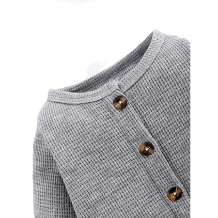 

Casual Plain Round Neck Sweatshirt Long Sleeve Grey Baby Jumpsuits (Baby s)
