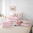 thumbnail image 5 of Homewish Girly Pink Letter M Bedding Comforter Set 7pcs, Romantic Rose Flower Queen Bedding Sets, Magical Butterfly Animal Reversible Queen Sheet Sets, Super Cozy Room Decor, 5 of 7
