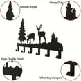 thumbnail image 4 of IVV Metal Wall-Mounted Key Holder – 6-Hook Cold-Rolled Steel Rack for Clothes, Bags & Keys, Elk & Doe Accent, 13.66"W, Black, 4 of 9