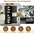 thumbnail image 5 of 67" Tall Narrow Storage Cabinet Metal Bathroom Cabinet with 2 Doors & 4 Adjustable Shelves, Standing Pantry Cabinets Cupboard for Kitchen, Dining Room, Living Room and Bathroom (Black), 5 of 15