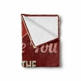 thumbnail image 2 of I Love You Soft Flannel Fleece Blanket, Vintage Style I Love You to the Moon and Back Calligraphy Nostalgic Romance, Cozy Plush for Indoor and Outdoor Use, 60" x 80", Ruby Marigold, by Ambesonne, 2 of 6