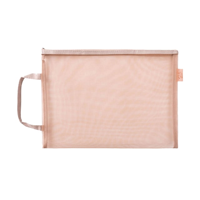 VBXOAE Transparent Nylon Mesh Book Bag Stable and Spacious Handheld Storage for Stationery,Toys Documents with Secure Zipper Closure