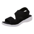 thumbnail image 2 of HTHLVMD Vacation Sandals for Women, Fisherman Sandals for Women, Walking Shoes Women, Women's Knit Open Toe Sandals - Adjustable Strap Comfort Walking Shoes With Cushioned Sole, Blue 5.5, 2 of 6