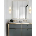 thumbnail image 4 of Claxy 2-Light Brass Cylinder Wall Sconces Set of Two Frosted Glass Wall Light Fixtures, 4 of 6