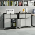 thumbnail image 3 of Aobabo Metal Storage Cabinet on Wheels with 2 Drawer, Rolling Steel Garage Tools Cabinet with Side Pegboard &4 Hooks & 1 Adjustable Shelf for Garage,Shop,Home,Gray/Black, Assembly Required, 3 of 8