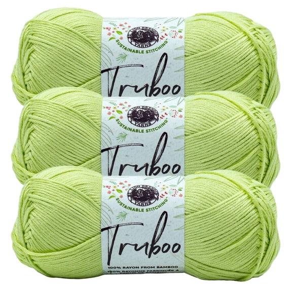 Lion Brand Yarn Truboo Celery Yarn 3 Pack