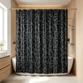 thumbnail image 3 of Stone Texture Silver Foil Shower Curtain, 72" Thickened Waterproof Bathroom Partition, Modern Home Decor Curtain for Tub & Shower Stall, Rust Proof Grommets​, Black, 3 of 5