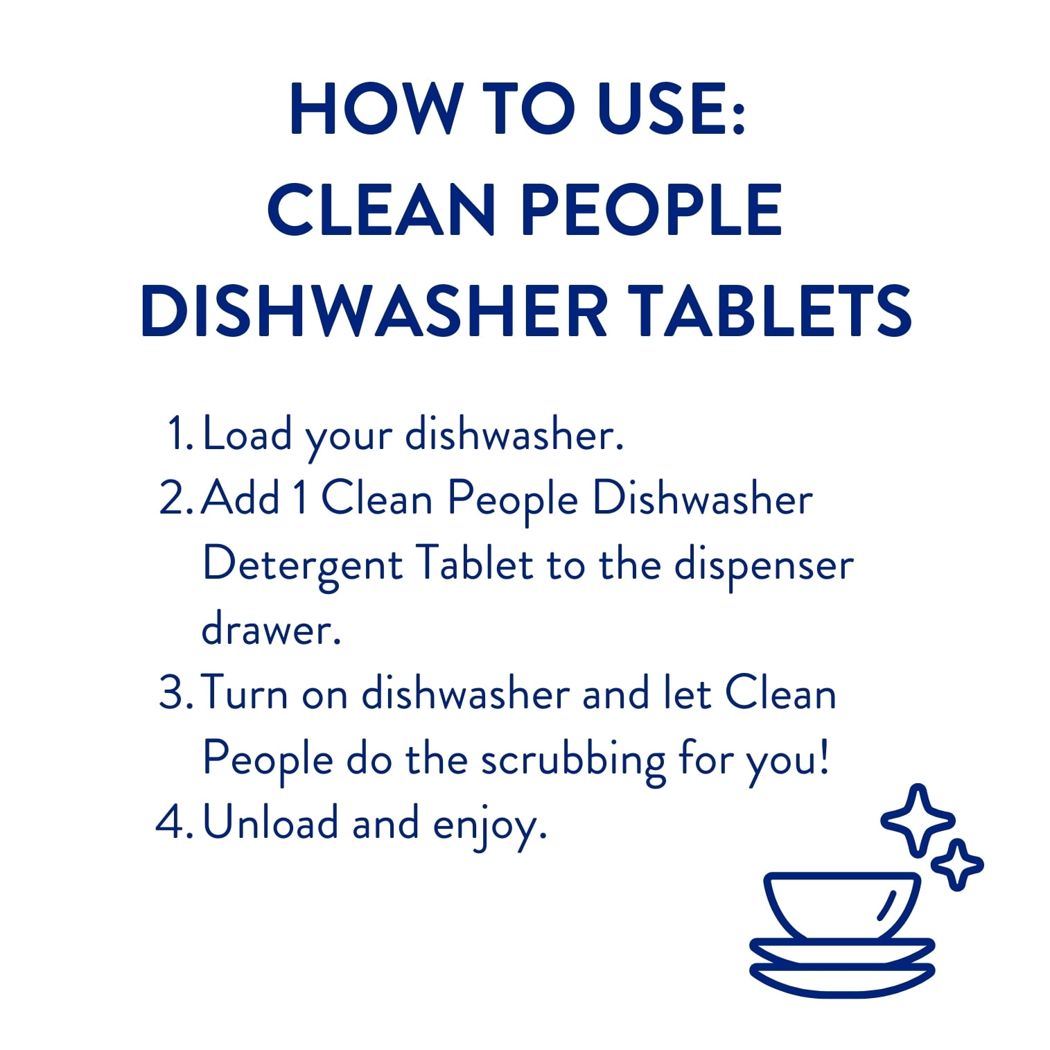 Clean People Dishwasher Detergent Tablets - Fragrance Free, 120 Pack - No Residue, Sparkling Clean