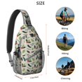 thumbnail image 5 of Sling Backpack,Green and Red Christmas Holly Pattern Sling Bag with Water Bottle Holder,Waterproof Sling Bag for Men/Women with Headphone Jack for Hiking,Travel, 5 of 6