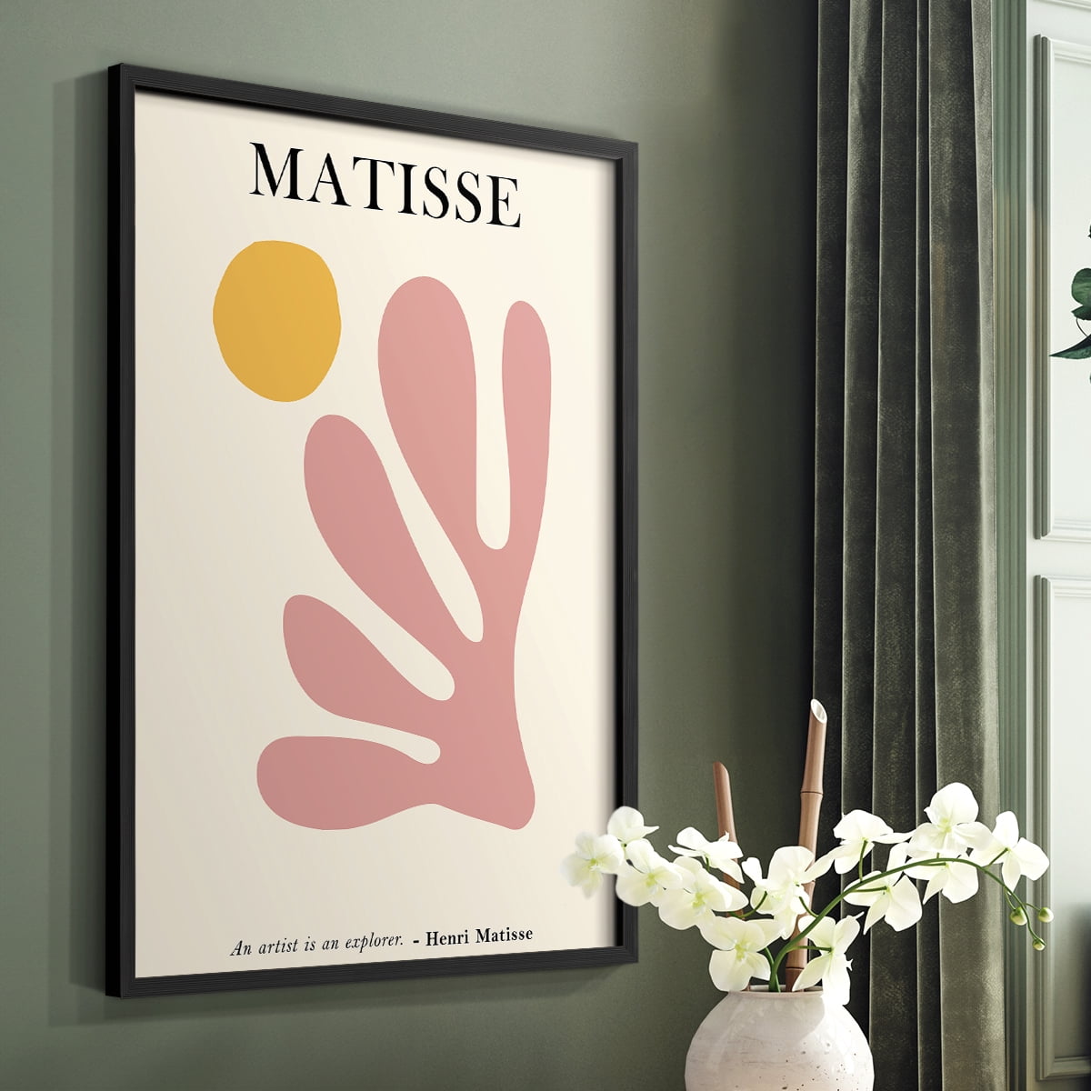 Matisse CDLXXX in Black Solid Wood Framed Print No Nail Hanging