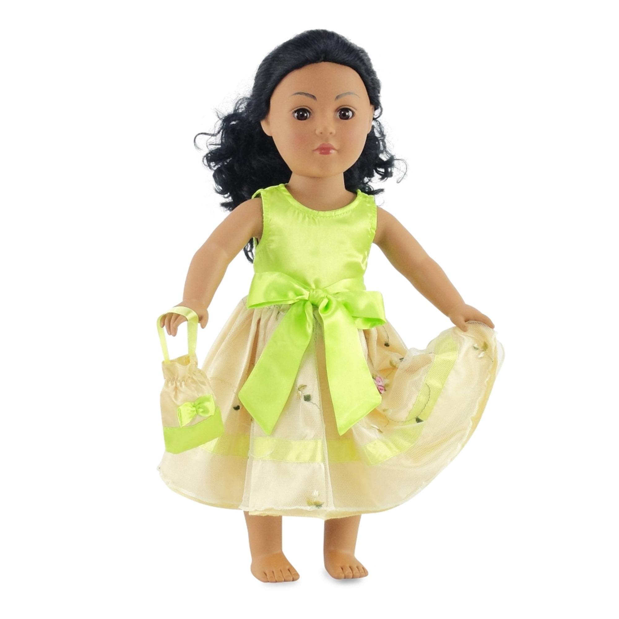 AMERICAN GIRL OUR GENERATION SUMMER ROSES DRESS+HAIR CLIP 18 INCH DOLL CLOTHES 