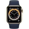 thumbnail image 2 of (Open Box) Apple Watch Series 6 GPS + Cellular, 40mm Gold Stainless Steel Case with Deep Navy Sport Band, 2 of 5
