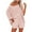 Light Pink, variant on Casual Pajama Set Womens 2 Piece Outfits Off Shoulder Knit Tops and Shorts Suits
