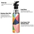 thumbnail image 3 of Yayeee 33oz Double Wall Stainless Steel Water Bottle with Flip Straw, Minimalist Triangles, 3 of 7
