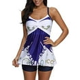 thumbnail image 2 of Women’s Plus Size Flowers Printed Shoulder Strap Tankini Set Two Pieces Swimwear Bathing Suits, 2 of 5