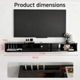 thumbnail image 2 of Real Relax 55.1" Floating TV Stand with Led Lights, High Gloss Modern Entertainment Center Media Console with Storage, 55.1 inch Wall Mounted TV Shelf for 55/65 inch TV, Black, 2 of 8