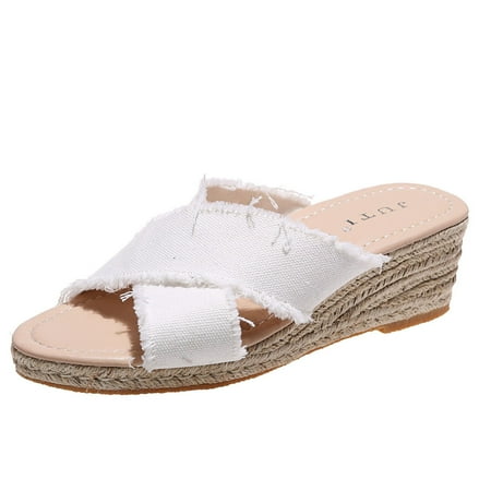 

fvwitlyh Sandalias Women s Closed Toe Wedge Sandals Summer Buckle Ankle Strap Espadrilles Wedge Sandals
