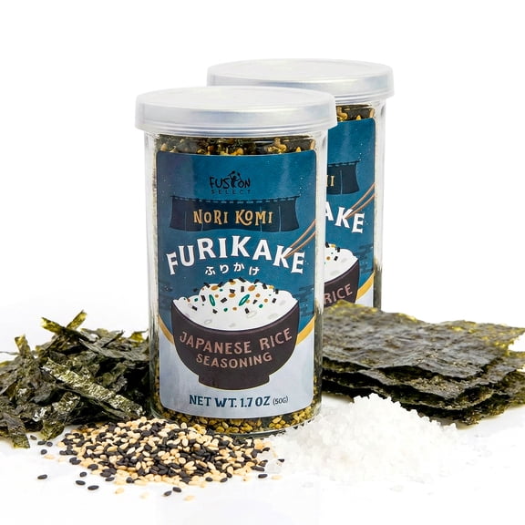 Fusion Select 2 Packs Furikake Rice Seasoning - Komi Furikake Seasoning Mix with Shrimp, Bonito Flakes - Japanese Spices Topper for Noodles, Onigiri, Salad, Popcorn, Tofu, Stir Fried Vegetables