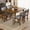 1: Walnut, variant on Harper & Bright Designs Rustic Wood Dining Table Set for 4, 5 Pieces Rectangular Table Set with Upholstered Chairs for Small Space Kitchen, Natural