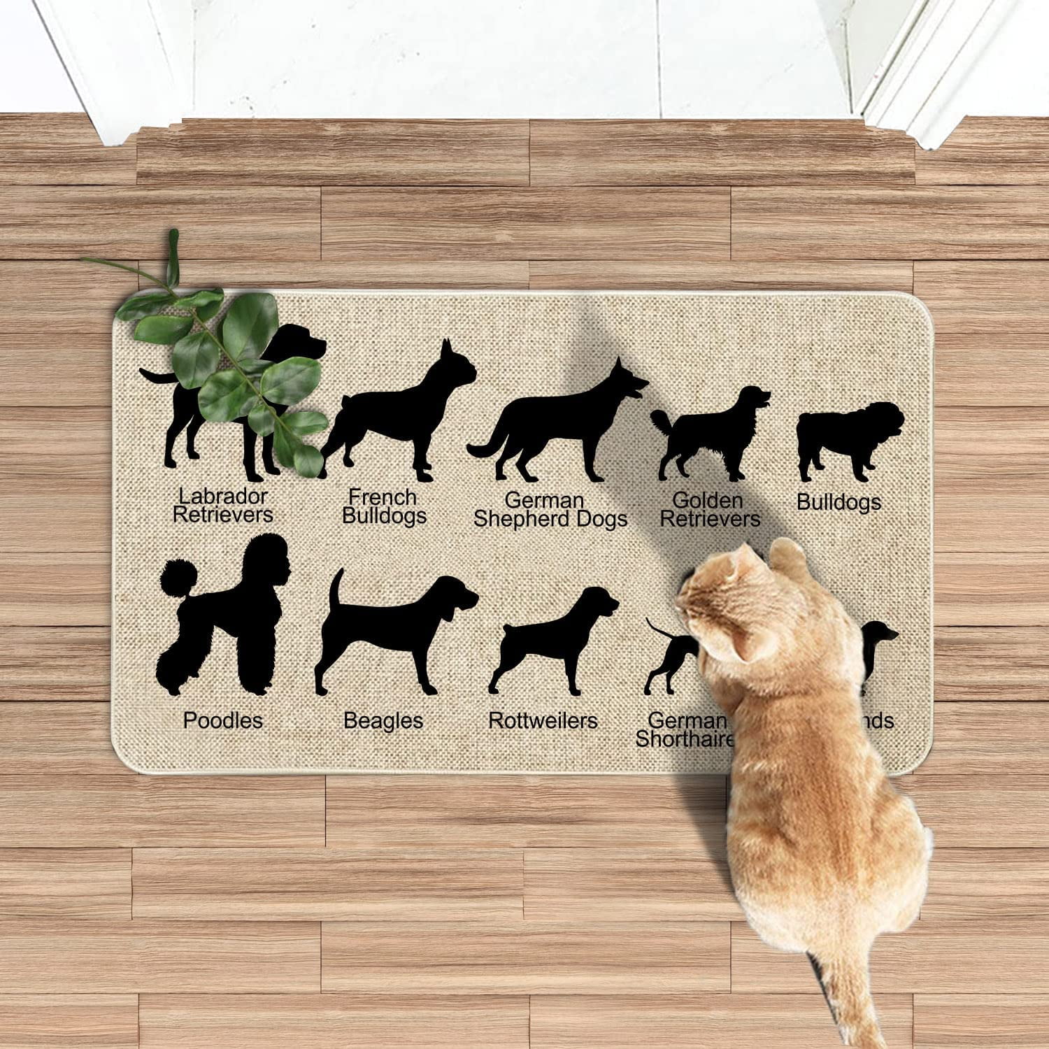 Dog Front Door Mat 30 X 17 Inch Funny Dog Doormat Indoor Outdoor Entrance Linen Floor Mat Non Slip Rubber Dog Welcome Mats Farmhouse Decor Gifts