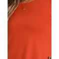 thumbnail image 5 of DARING DIVA Women's Casual Stretchy Tunic Asymmetric Hem Top XS Orange, 5 of 6