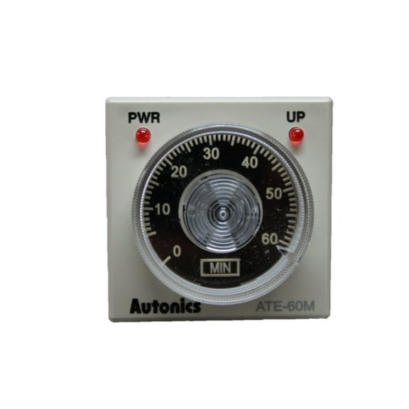 ATE-60M Autonics Timer, Analog, On-Delay, 60 Minutes, SPDT Timed & SPST Instantaneous, 8-Pin (socket req'd)