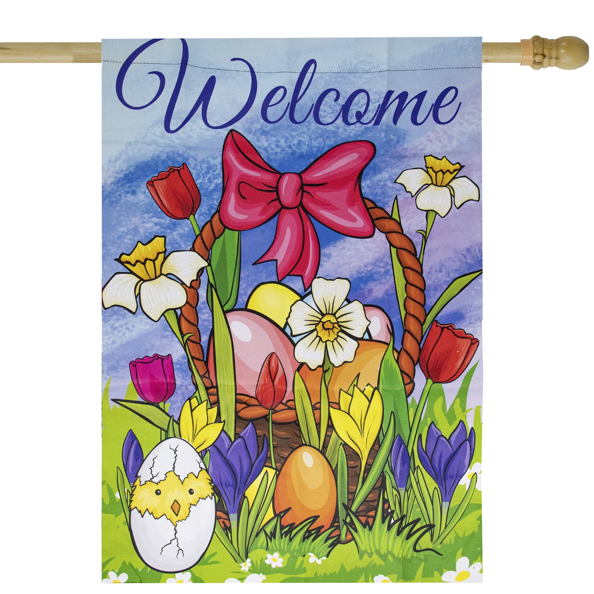 Welcome Easter Basket Outdoor House Flag 28