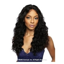 Mane Concept Trill 100% Human Hair HD High Density Whole Lace Wig - TROH403 13A DEEP WAVE 20" (NATURAL BLACK)