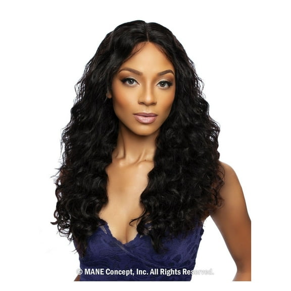 Mane Concept Trill 100% Human Hair HD High Density Whole Lace Wig - TROH403 13A DEEP WAVE 20" (NATURAL)