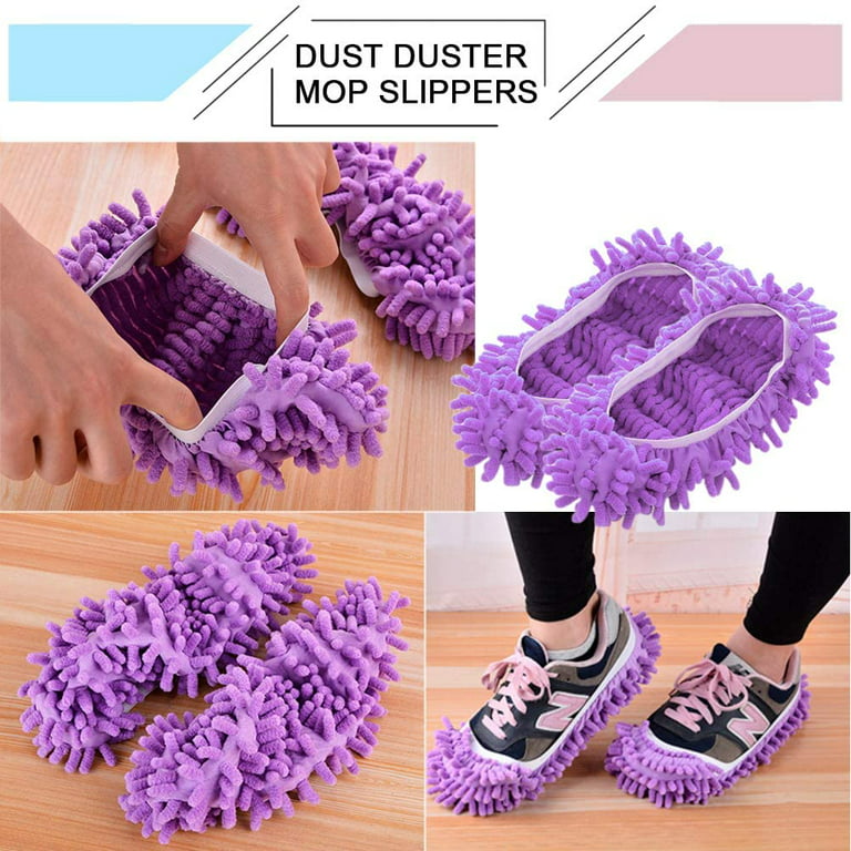 Visland Mop Slippers Shoes Cover Dust Duster Slippers Cleaning Floor House  Washable
