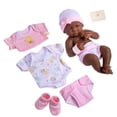 thumbnail image 1 of Set de regalo para muñeca bebé canastilla de 8 piezas | JC Toys - Guardería La Recién Nacido | Muñeca recién nacida afroamericana realista de 14" con accesorios | Rosa | Edades 2+, 1 of 5