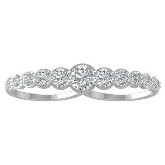 ARAIYA FINE JEWELRY 10K White Gold Lab Grown Diamond Wedding Band Ring (2 1/2 cttw, D-F Color, VS Clarity) Size 7.5