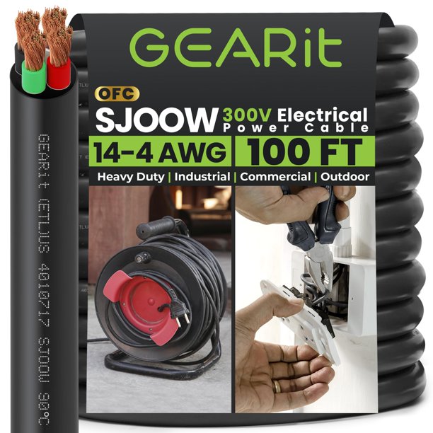 Cable de Alimentación GEARit 14 AWG 4 Conductores 30,5 m 300V