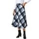 thumbnail image 4 of FALDA LARGA A-LINE DE CUADROS VINTAGE DE ALTA CINTURA PARA MUJERES INSPIRE CHIC CON BOLSILLOS M GRIS AZUL, 4 of 6