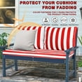 thumbnail image 6 of Outdoor Loveseat Cushions Set 48" x 24" Water Repellent & Fadeness Patio Furniture Cushions with Removable Cover and Ties, Patio Love Seat Sofa Cushions for Porch Garden Chair（Red white）, 6 of 6