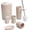 Beige, variant on Moss & Stone 6 pcs Bathroom Accessories Set Includes Soap Dispenser, Toothbrush Holder, Toothbrush Cup, Soap Dish, A Complete Decor Black Set