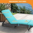 thumbnail image 4 of Craftian Wicker Chaise Lounge Pool Chair, Outdoor 5 Position Backrest Cushioned for Beach Blue, 4 of 9