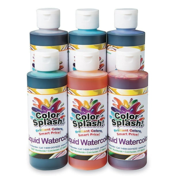Color Splash! Liquid Watercolor Paint, 8oz. (Set of 6)