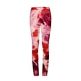 thumbnail image 5 of Jalioing Womens Yoga Leggings Stretchy High Waist Seamless Flattering Soft Tie-Dye Comfy Gym Trousers (Medium, Red), 5 of 5