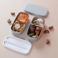 thumbnail image 2 of Simple Style Layer Japanese Lunch Box Portable Outdoor Leak-proof Food Container Kitchen Accessories With Chopsticks Tableware,1pc-grey, 2 of 5