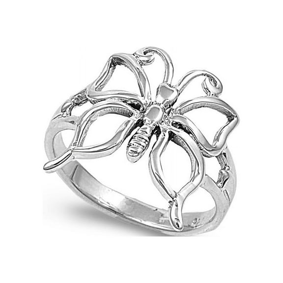 925 Sterling Silver Butterfly Haven Ring Size 5