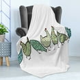 thumbnail image 4 of Chicken Soft Flannel Fleece Throw Blanket, Farm Animals in Ornamental Geometric Childish Poultry Agriculture Kids, Cozy Plush for Indoor and Outdoor Use, 70" x 90", Pale Green and White, by Ambesonne, 4 of 5