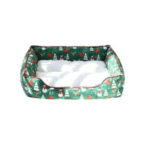 Christmas Pet Bed Removable Washable Soft Plaid Sleeping Nest for Cats and Dogs, Holiday Themed Pet House with Enclosed Design for Small Medium Large Pets, Comfortable Seasonal Pet Bedding