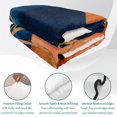 thumbnail image 4 of Full Quilt Set 78''x90'', Navy Blue Burnt Orange Lightweight Summer Bedspread Coverlet Set with 2 Pillow Shams, Boho Art Modern Geometric Breathable All Season Quilt Bedding for Bedroom/Guest Room, 4 of 9