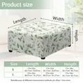 thumbnail image 7 of Xoenoiee Green Eucalyptus Leaves Print Stretch Ottoman Cover Square Ottoman Slipcovers Furniture Protector Folding Storage Stool Furniture Protector Soft Slipcover with Elastic Bottom, S, 7 of 7