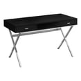 thumbnail image 2 of Laptop Table with Drawers and Open Shelf Computer, Writing Desk, Metal Sturdy Legs, 48" L, Black, 2 of 4