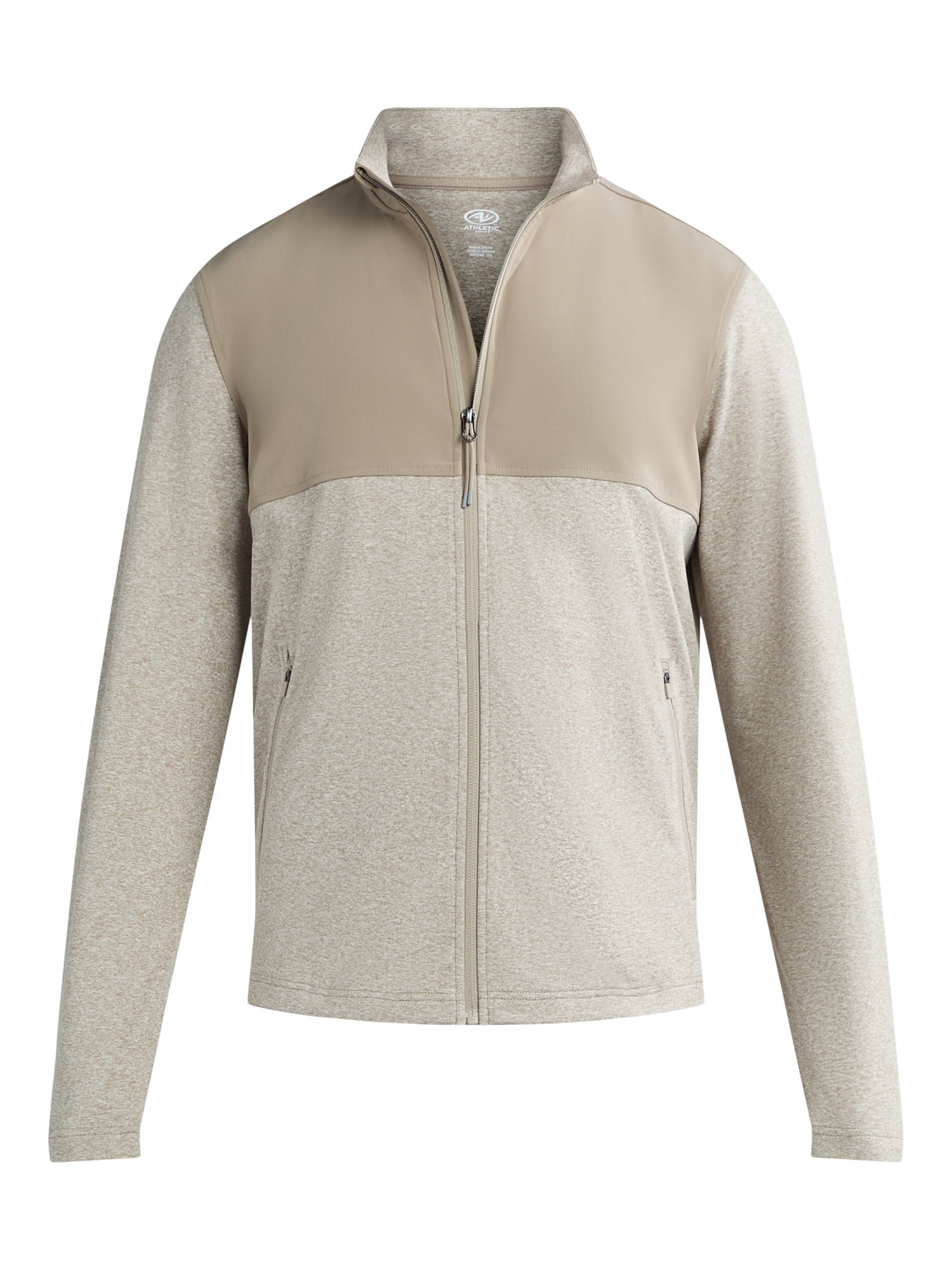 Athletic Works Men’s & Big Men’s Mixed Media Zip Jacket, Sizes S-3XL