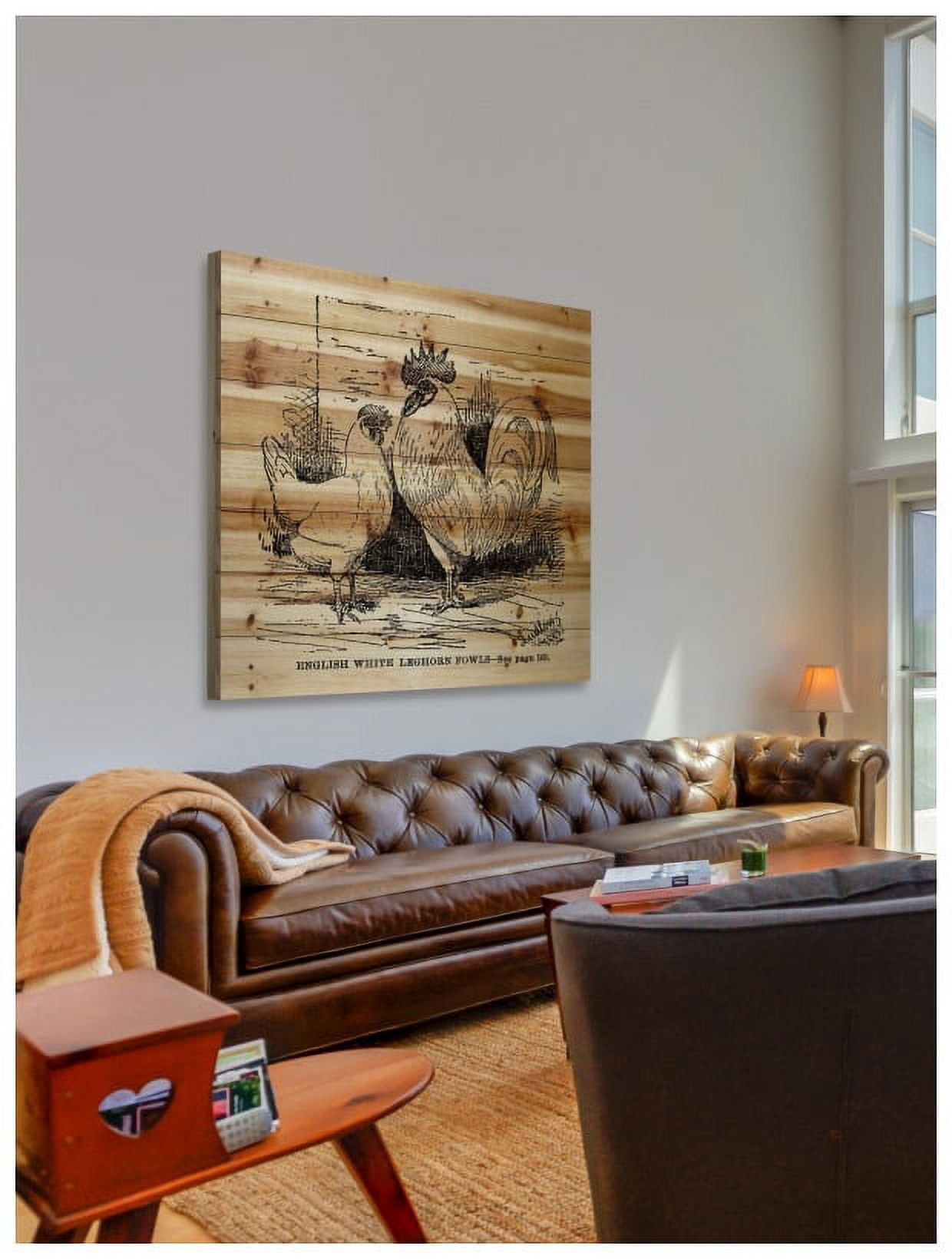 "White Leghorn" Painting Print on Natural Pine Wood