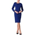thumbnail image 1 of VESTIDO FORMAL ASIMÉTRICO DE MANGA LARGA PARA MUJERES INSPIRE CHIC S AZUL REAL, 1 of 5